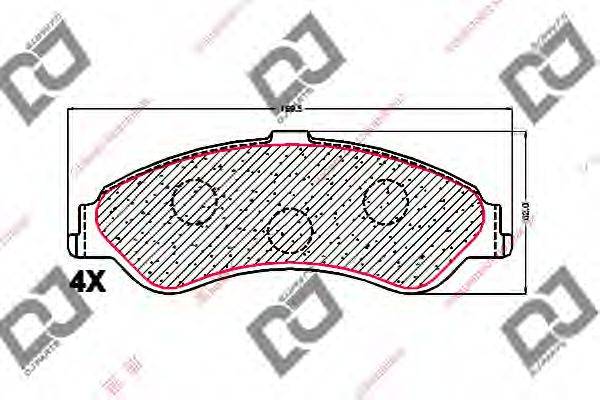 DJ PARTS BP1704 Комплект гальмівних колодок, дискове гальмо