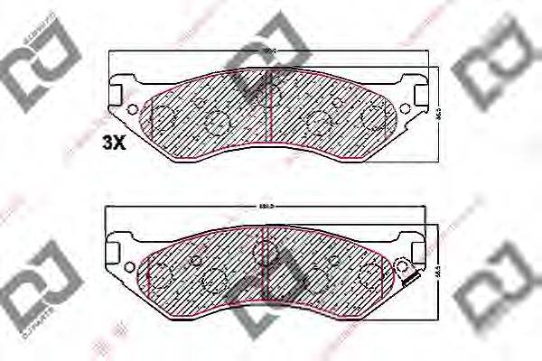 DJ PARTS BP1711 Комплект гальмівних колодок, дискове гальмо