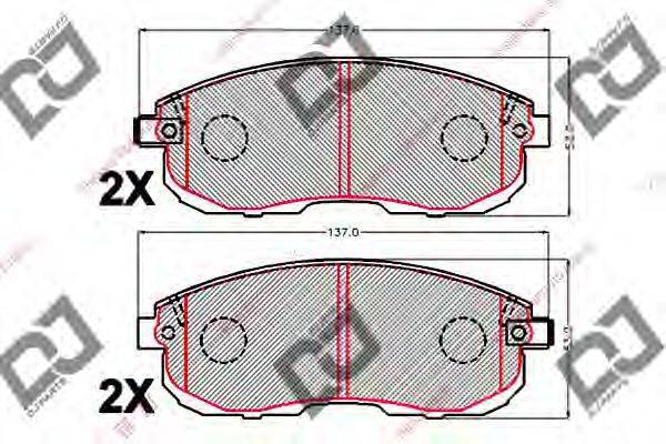 DJ PARTS BP2147 Комплект гальмівних колодок, дискове гальмо
