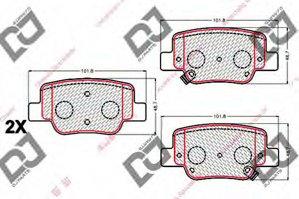DJ PARTS BP2148 Комплект гальмівних колодок, дискове гальмо