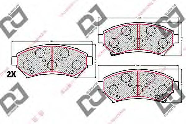 DJ PARTS BP2028 Комплект гальмівних колодок, дискове гальмо