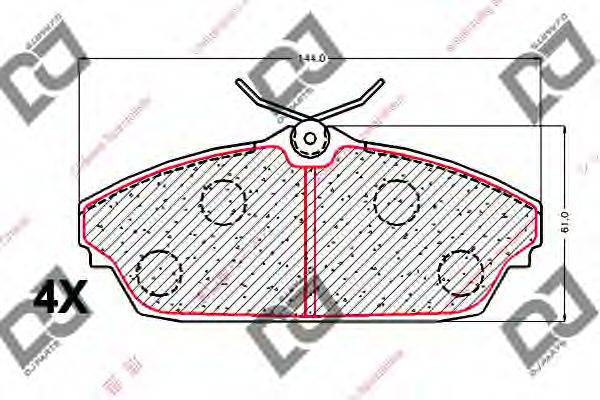 DJ PARTS BP2031 Комплект гальмівних колодок, дискове гальмо