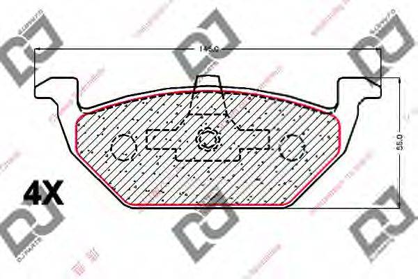 DJ PARTS BP2033 Комплект гальмівних колодок, дискове гальмо
