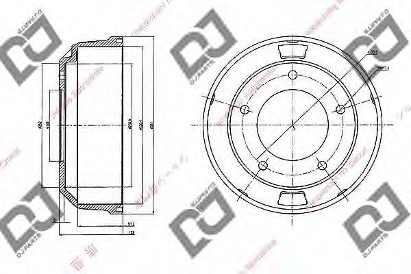 DJ PARTS BR1068 Гальмівний барабан