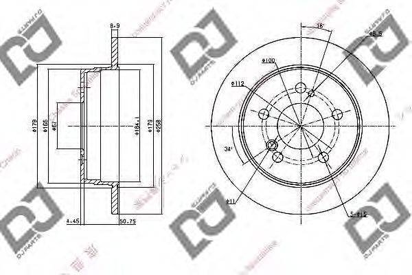 DJ PARTS BD1116 гальмівний диск