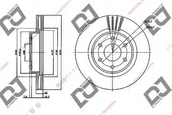 DJ PARTS BD2058 гальмівний диск
