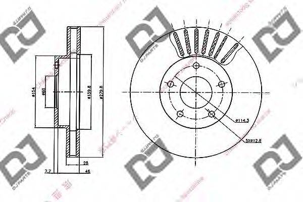 DJ PARTS BD2039 гальмівний диск