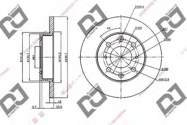 DJ PARTS BD1973 гальмівний диск
