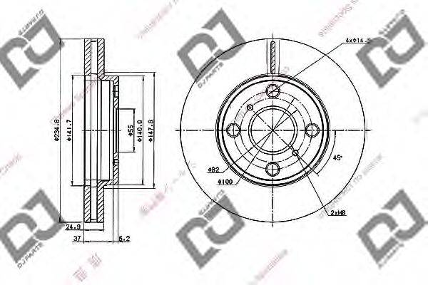 DJ PARTS BD1963 гальмівний диск
