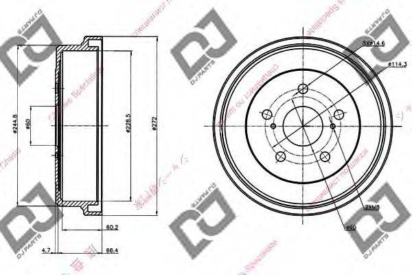 DJ PARTS BR1097 Гальмівний барабан