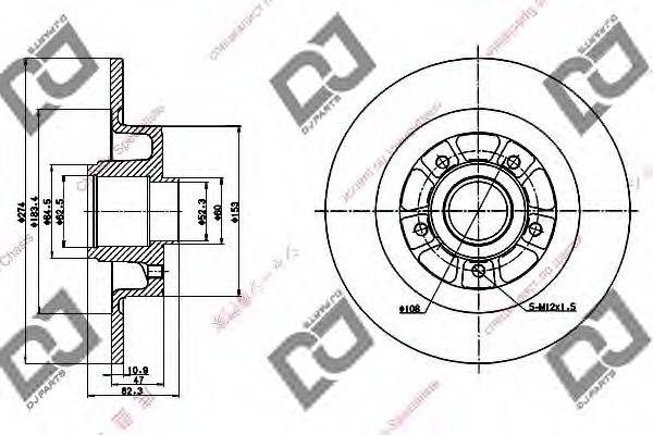 DJ PARTS BD1321 гальмівний диск