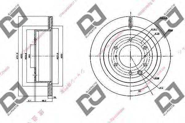 DJ PARTS BD1389 гальмівний диск