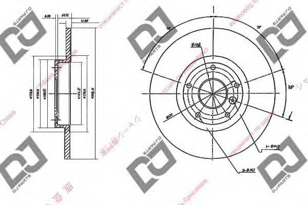 DJ PARTS BD1608 гальмівний диск