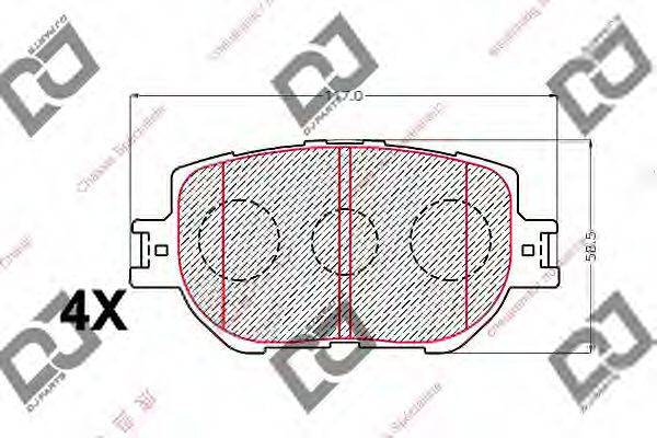 TOYOTA 0446530480 Комплект гальмівних колодок, дискове гальмо
