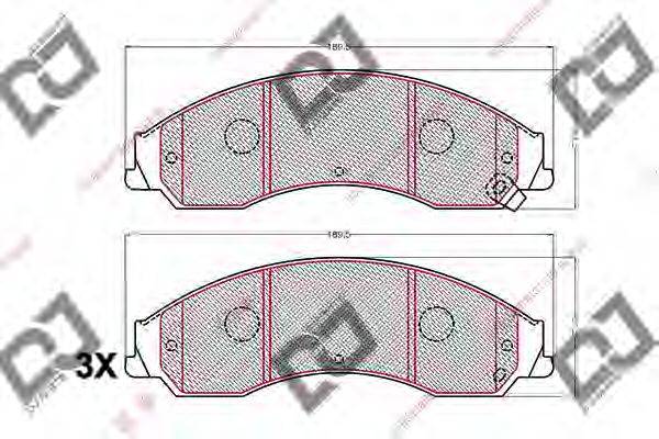 DJ PARTS BP2203 Комплект гальмівних колодок, дискове гальмо