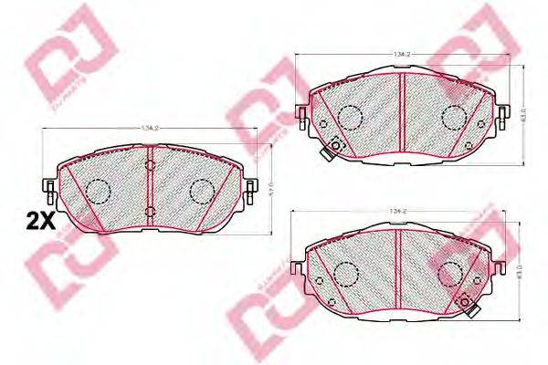 DJ PARTS 25700 Комплект гальмівних колодок, дискове гальмо