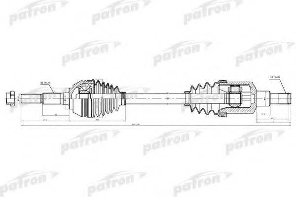 PATRON 80-1506 Приводний вал