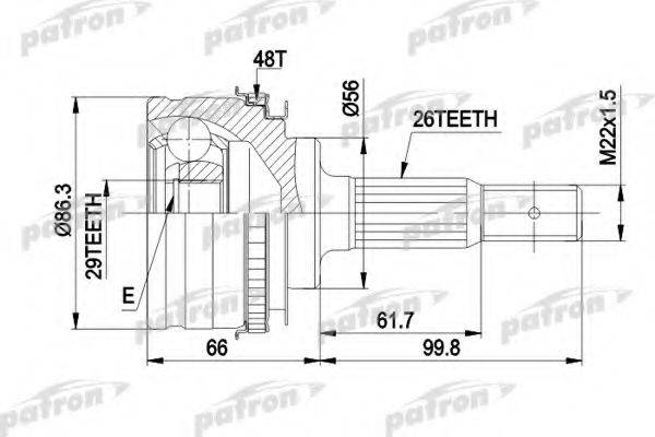 TOYOTA 4341002320 Шарнірний комплект, приводний вал