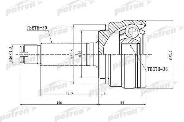 HONDA 44305-STX-A02 Шарнірний комплект, приводний вал