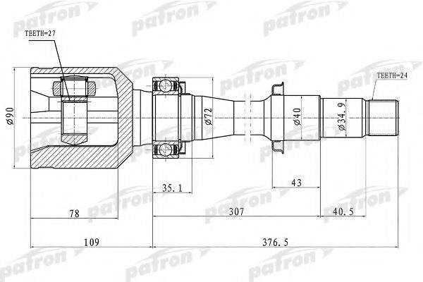 TOYOTA 43030-33041 Шарнірний комплект, приводний вал