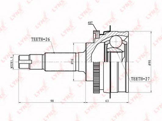 TOYOTA 43420-28020 Шарнірний комплект, приводний вал