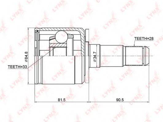 MITSUBISHI 3815A183 Шарнірний комплект, приводний вал