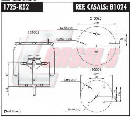 CASALS B1024 Кожух пневматичної ресори