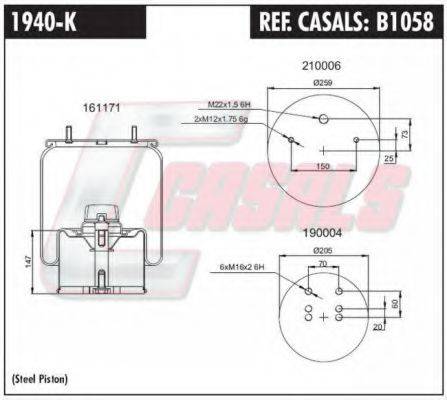 CASALS B1058 Кожух пневматичної ресори