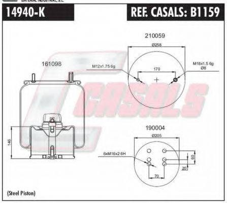 CASALS B1159 Кожух пневматичної ресори