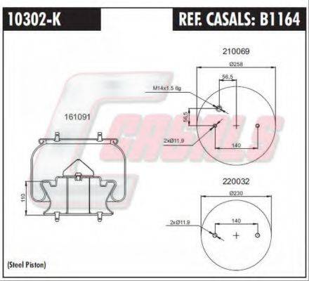 CASALS B1164 Кожух пневматичної ресори