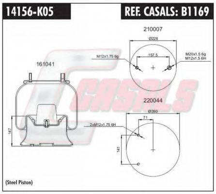 CASALS B1169 Кожух пневматичної ресори