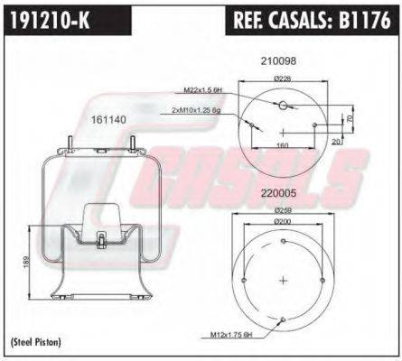 CASALS B1176 Кожух пневматичної ресори