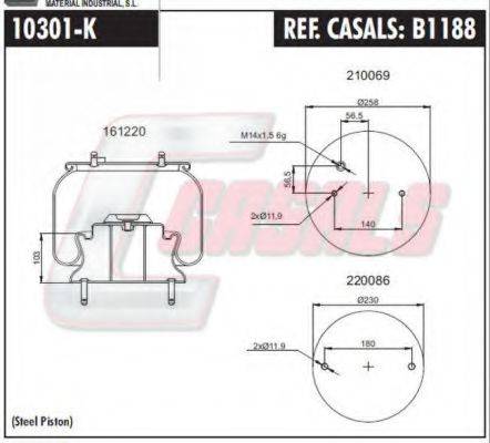 CASALS B1188 Кожух пневматичної ресори