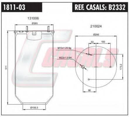 CASALS B2332 Кожух пневматичної ресори