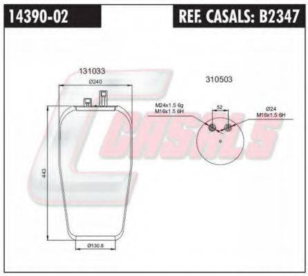 CASALS B2347 Кожух пневматичної ресори