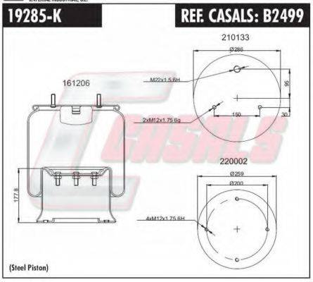 CASALS B2499 Кожух пневматичної ресори