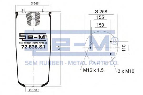 SEM LASTIK 0513 985 Кожух пневматичної ресори