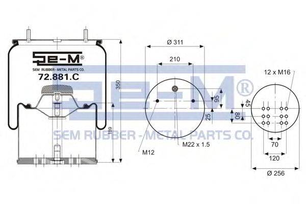 SEM LASTIK 72881C Кожух пневматичної ресори