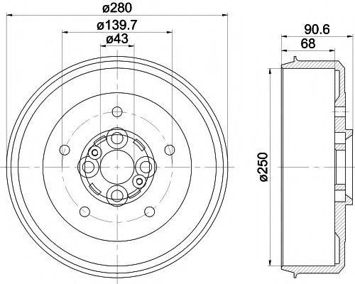 HELLA PAGID 61306 Гальмівний барабан