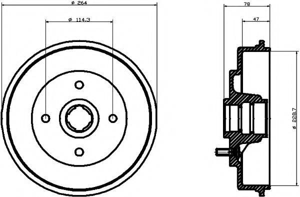 HELLA PAGID 60507 Гальмівний барабан