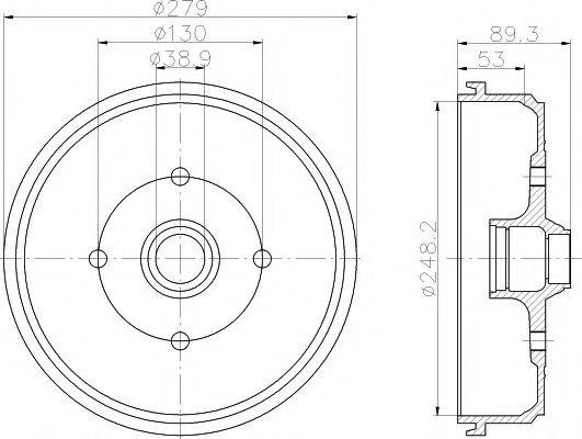HELLA PAGID 60505 Гальмівний барабан