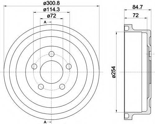 HELLA PAGID 61404 Гальмівний барабан