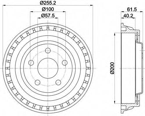 HELLA PAGID 61411 Гальмівний барабан