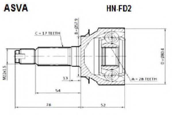 HONDA 44014SNA010 Шарнірний комплект, приводний вал