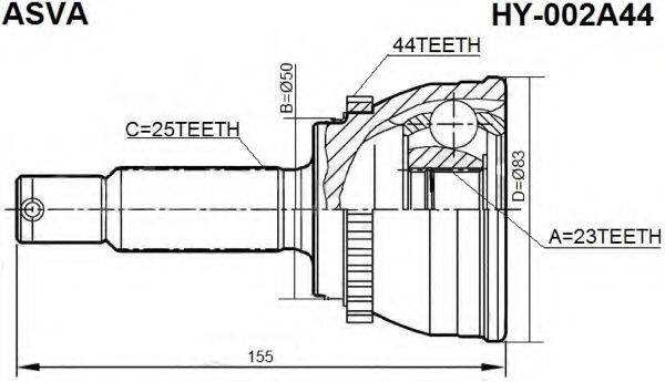 HYUNDAI 49501-17250 Приводний вал