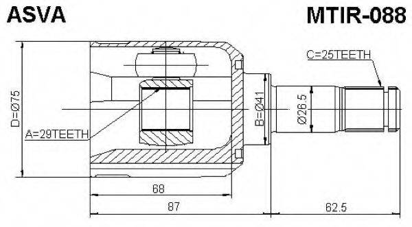 MITSUBISHI MN147088 Шарнір, приводний вал