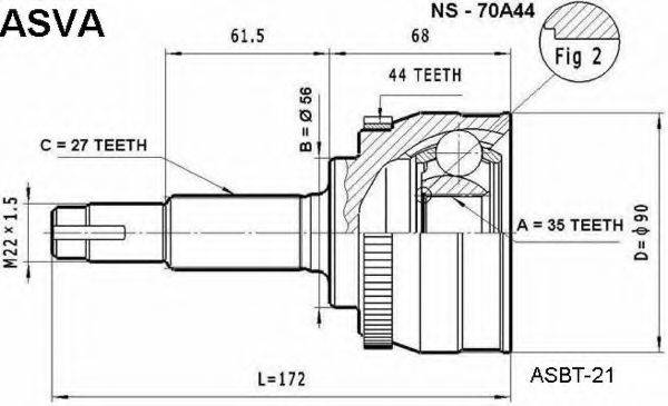 NISSAN 39100-5N410 Шарнірний комплект, приводний вал