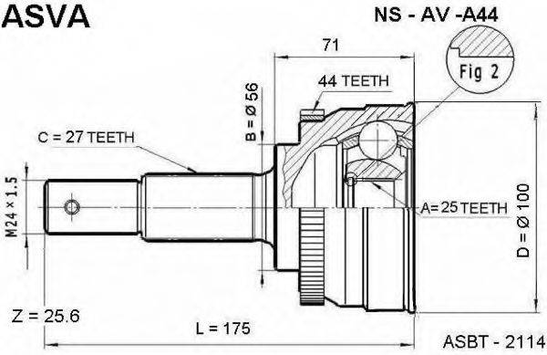 NISSAN 3910080E15 Шарнірний комплект, приводний вал