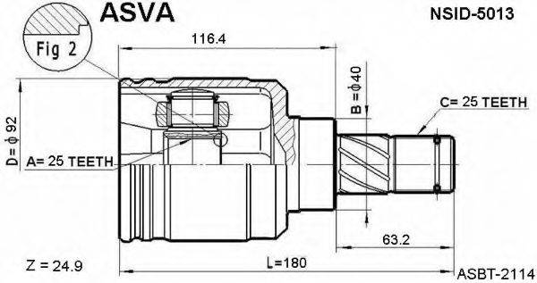 NISSAN 39711-64Y00 Шарнірний комплект, приводний вал