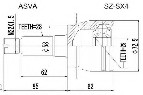 SUZUKI 71746741 Шарнірний комплект, приводний вал